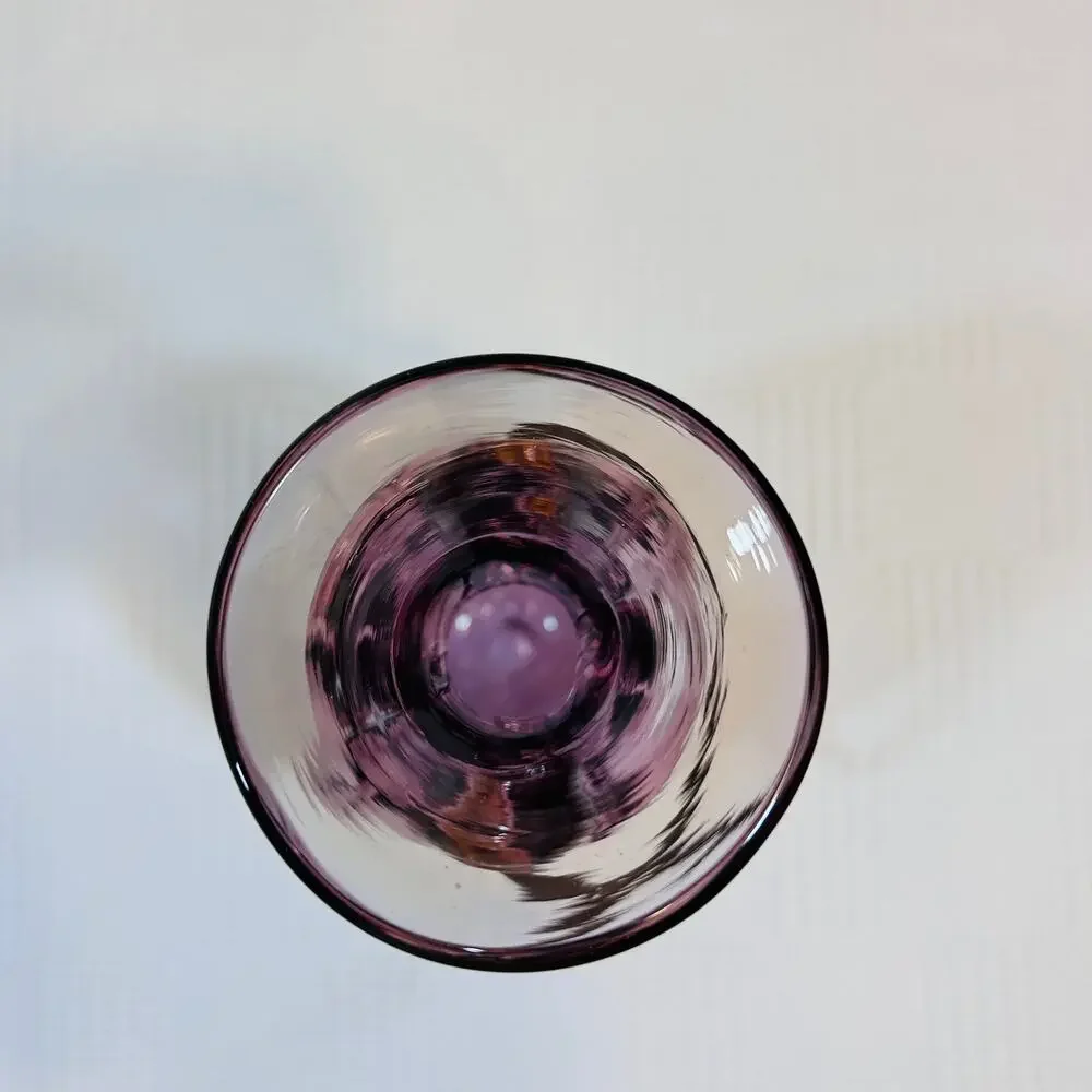 Chet Cole Amethyst Hanging Vase Signed Vintage Hand Blown Glass